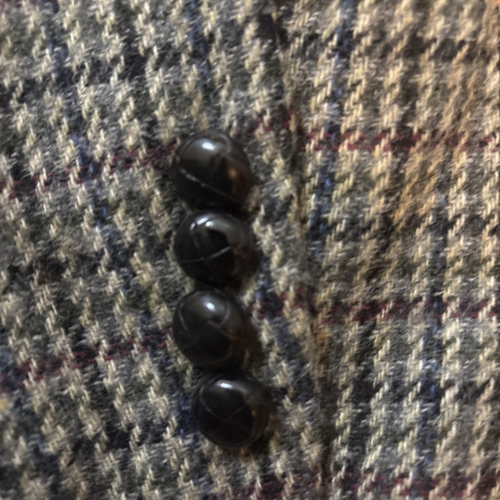 Vintage Lauren Ralph Lauren Women's 20W Tweed Plaid 100% Wool Houndstooth Blazer - Picture 5 of 10